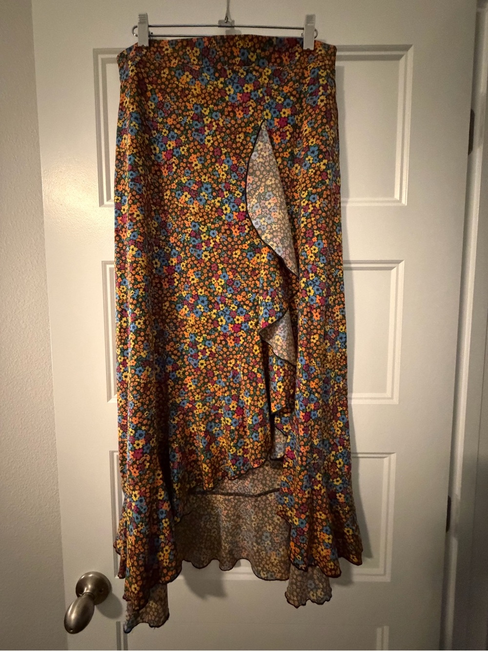 Toad & Co Floral Ruffle Wrap Maxi Skirt - Yellow Multi